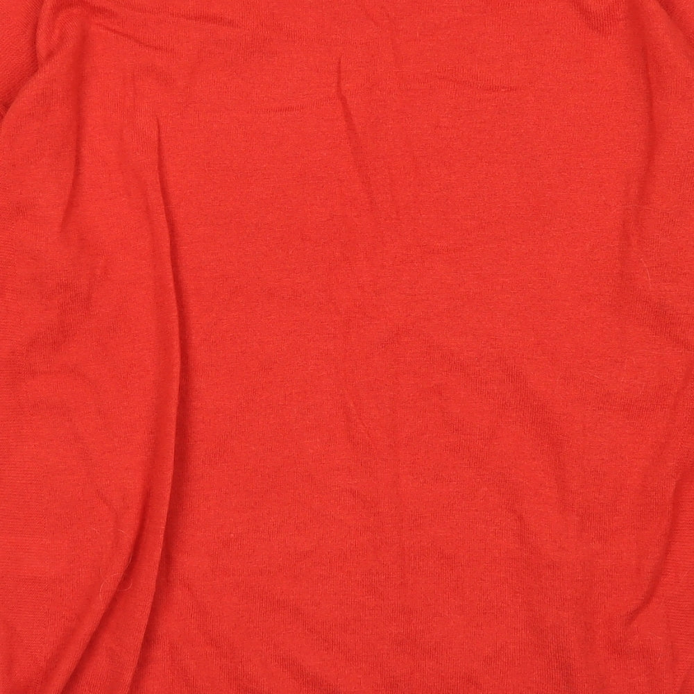 NEXT Womens Red Round Neck Polyester Pullover Jumper Size 10