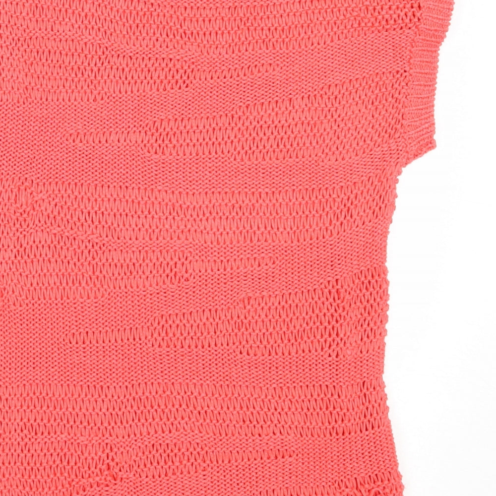 QED London Womens Pink Round Neck Acrylic Pullover Jumper Size 10
