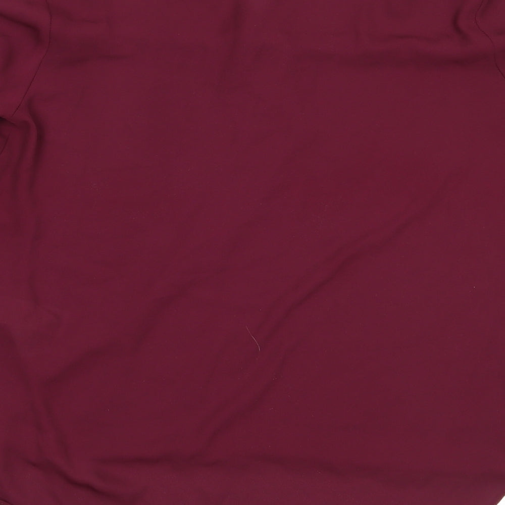 Red Herring Womens Purple Polyester Basic Blouse Size 10 V-Neck