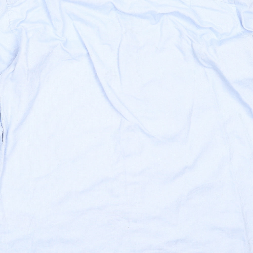 NEXT Mens Blue Polyester Button-Up Size 15 Collared