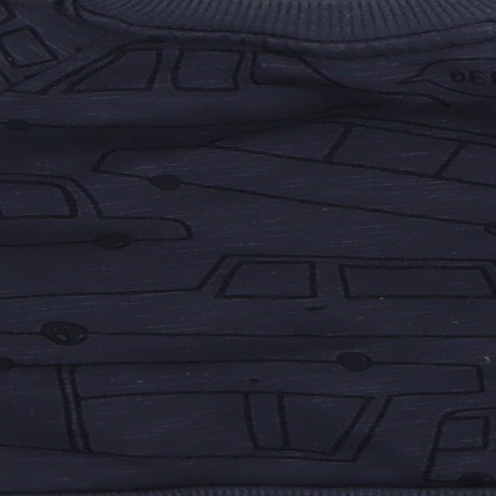 Primark Baby Blue Geometric Cotton Pullover Jumper Size 0-3 Months Buckle - Cars