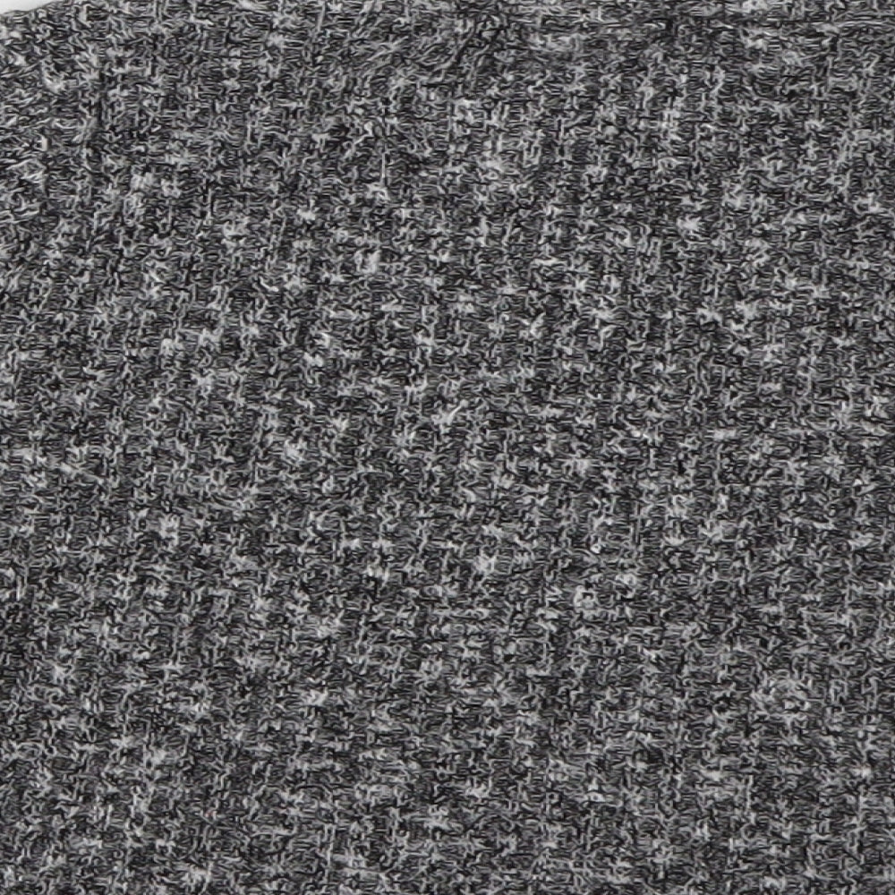 Ayanapa Womens Grey Polyester Cropped T-Shirt Size 8 High Neck