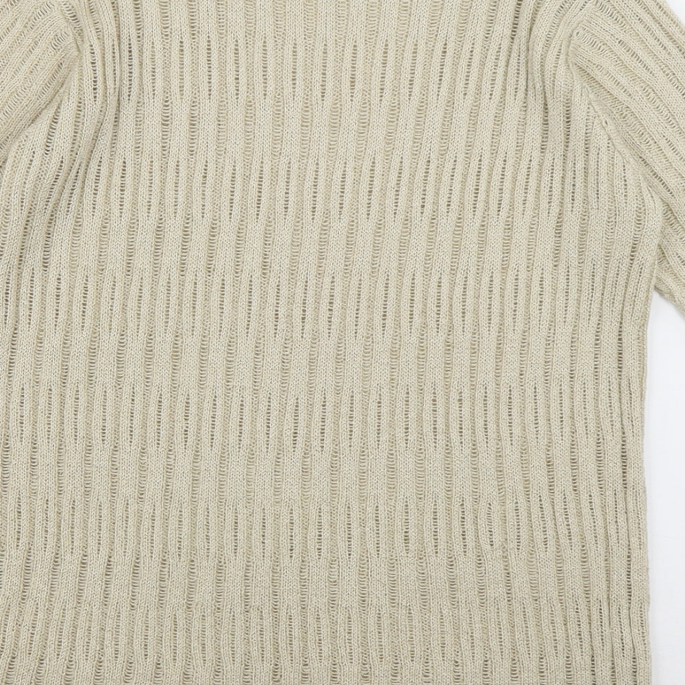 Pippa Dee Womens Beige Acrylic Pullover Sweatshirt Size M Pullover