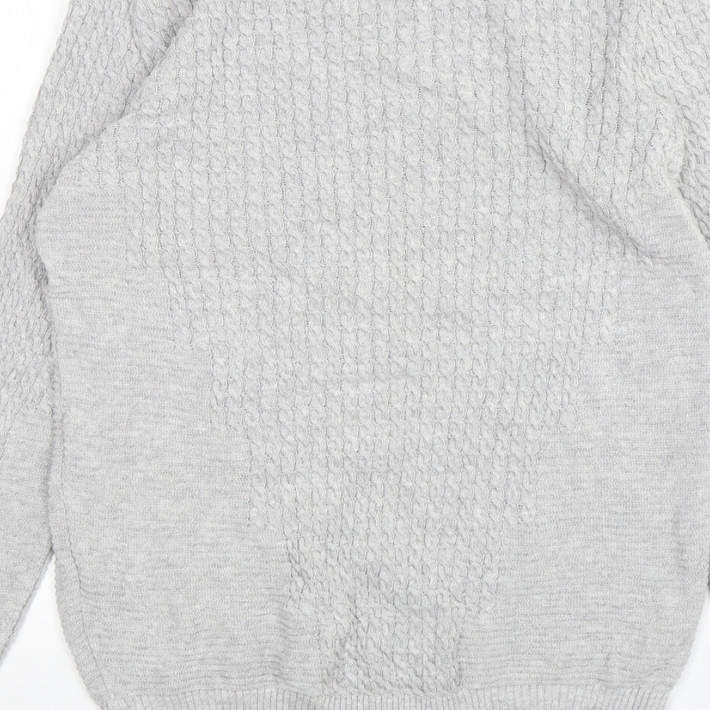 ASOS Mens Grey Round Neck Cotton Pullover Jumper Size S