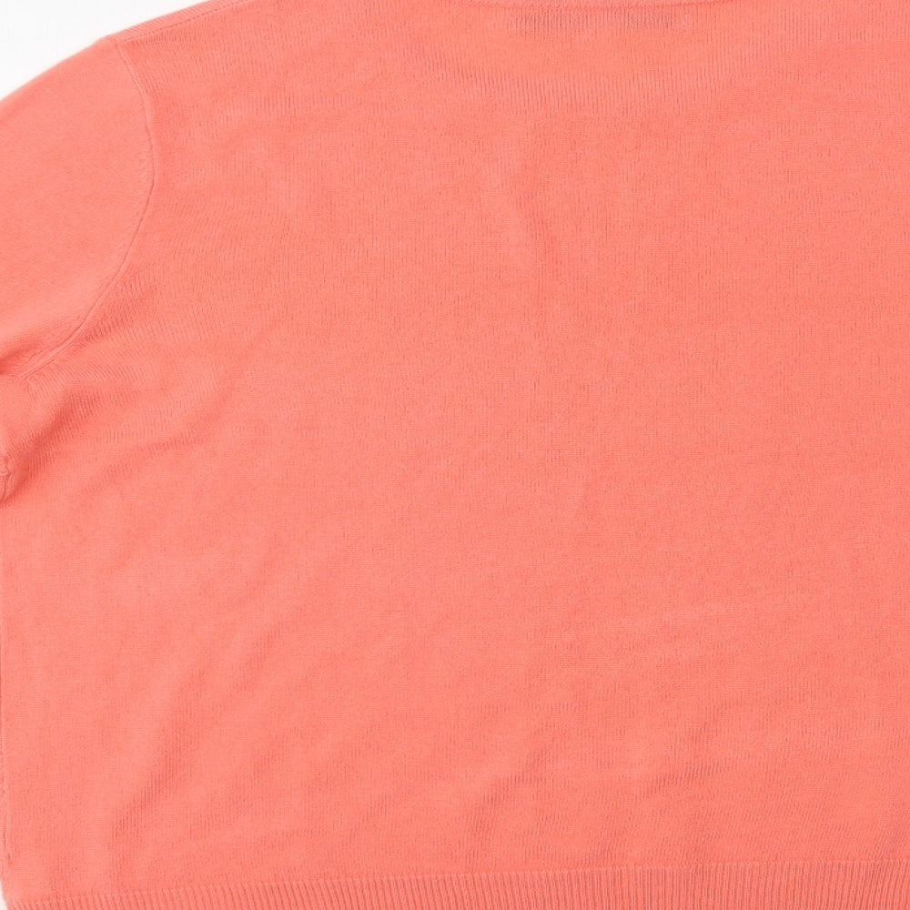 Vida Vi Womens Pink Crew Neck Acrylic Pullover Jumper Size L