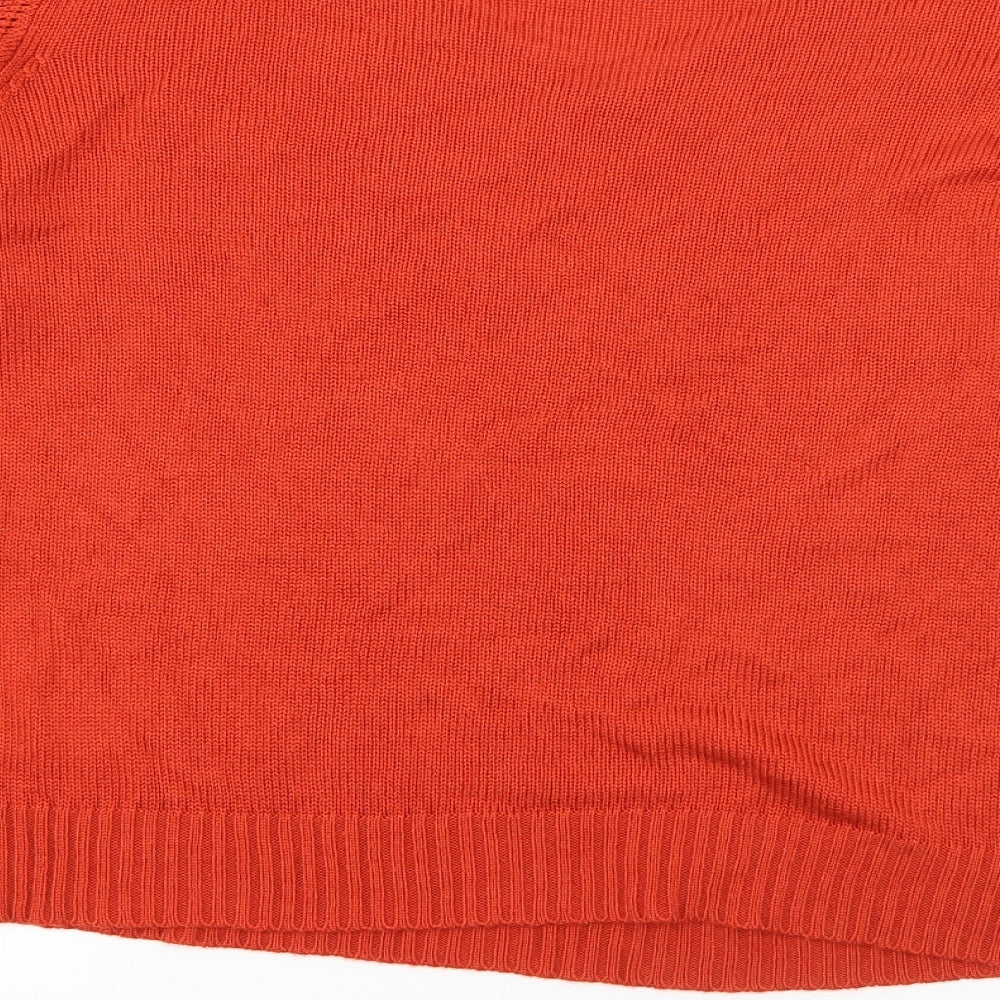 Preworn Womens Orange Crew Neck Acrylic Pullover Jumper Size 16