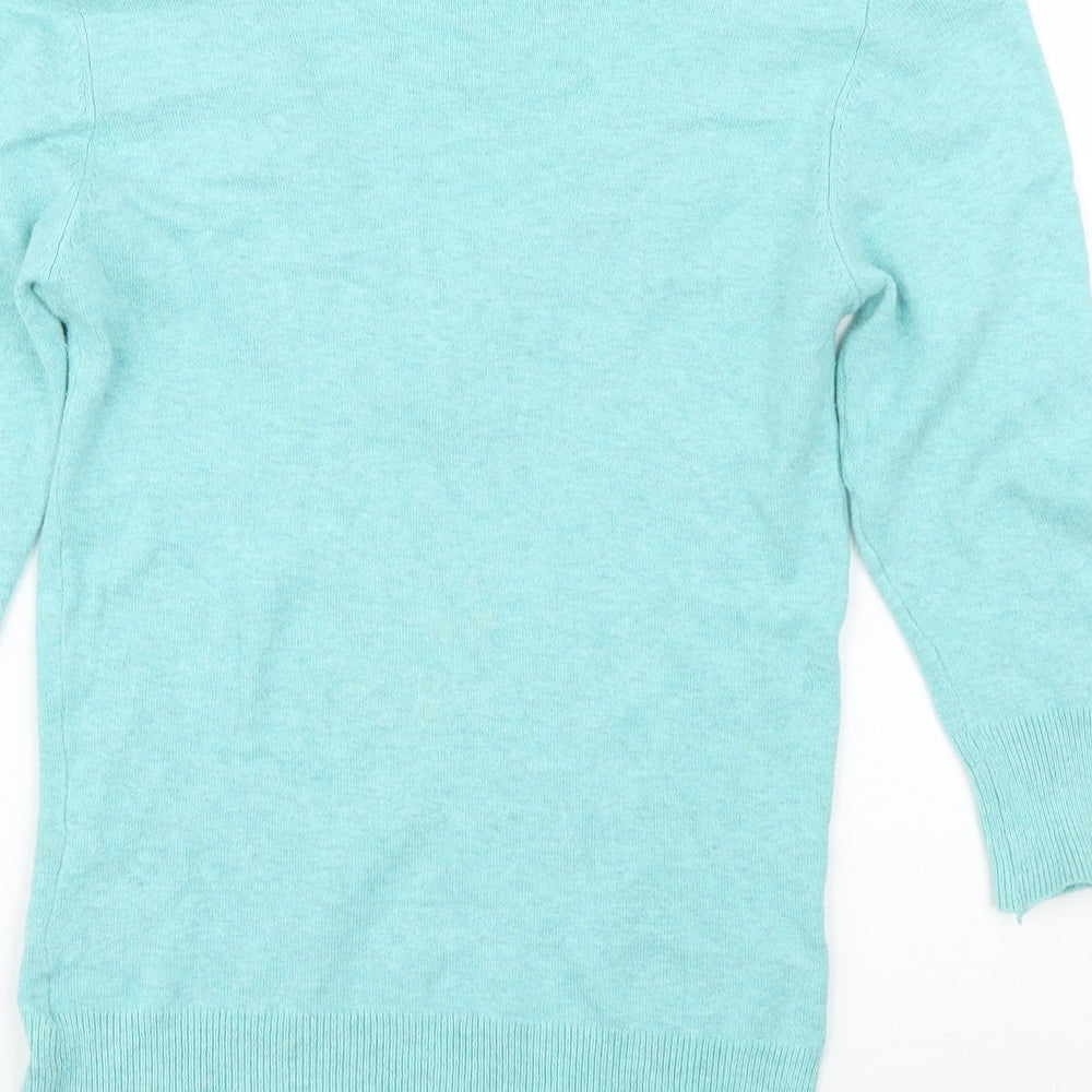 Atmosphere Womens Blue V-Neck Viscose Pullover Jumper Size 8