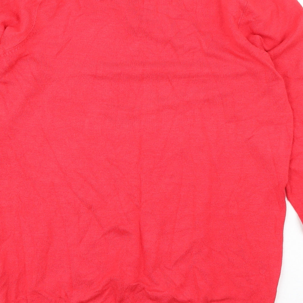 Peacocks Womens Pink Round Neck Viscose Pullover Jumper Size 8
