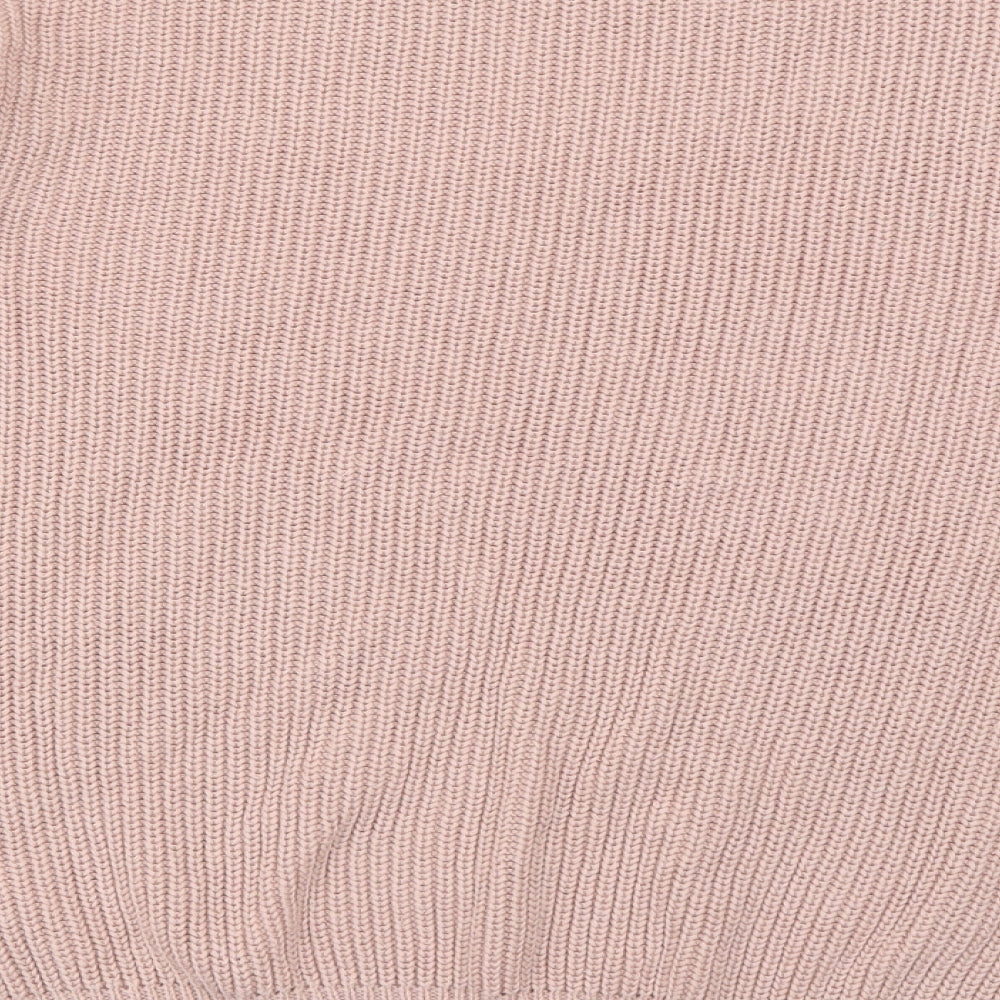 NEXT Womens Pink Roll Neck Geometric Acrylic Pullover Jumper Size 10