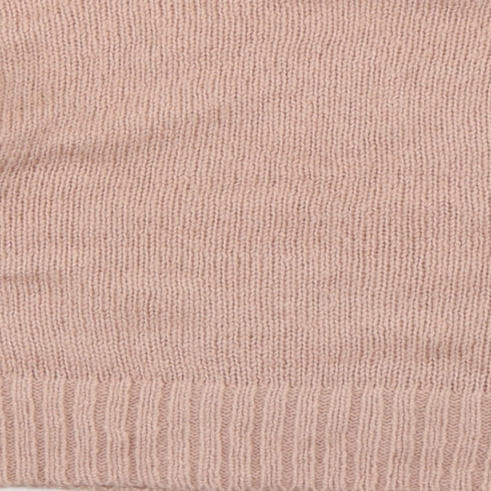 New Look Womens Pink Crew Neck Acrylic Pullover Jumper Size S