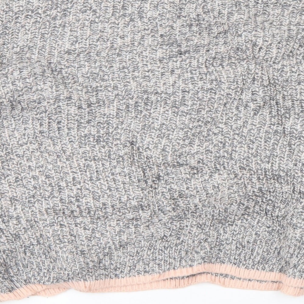 Topshop Womens Grey Round Neck Acrylic Pullover Jumper Size 16