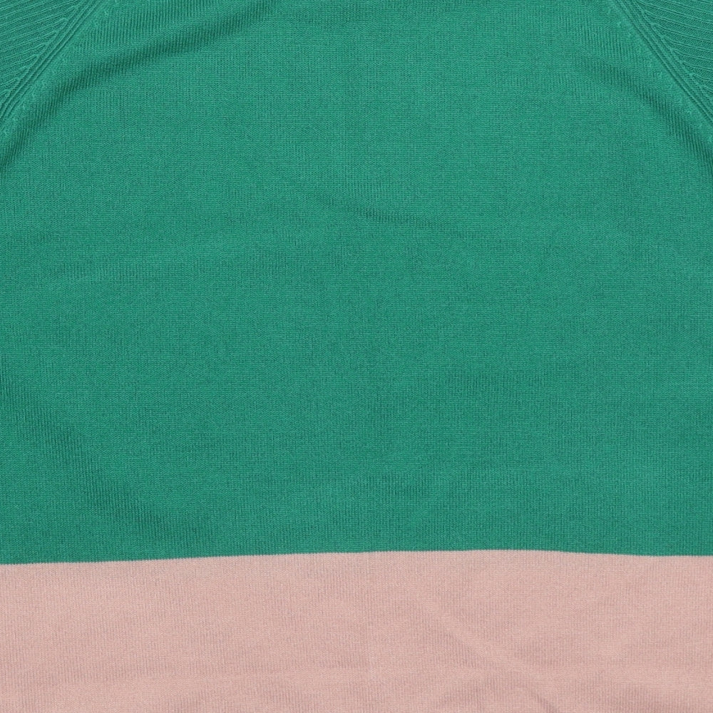 NEXT Womens Green Round Neck Acrylic Pullover Jumper Size M - Pink