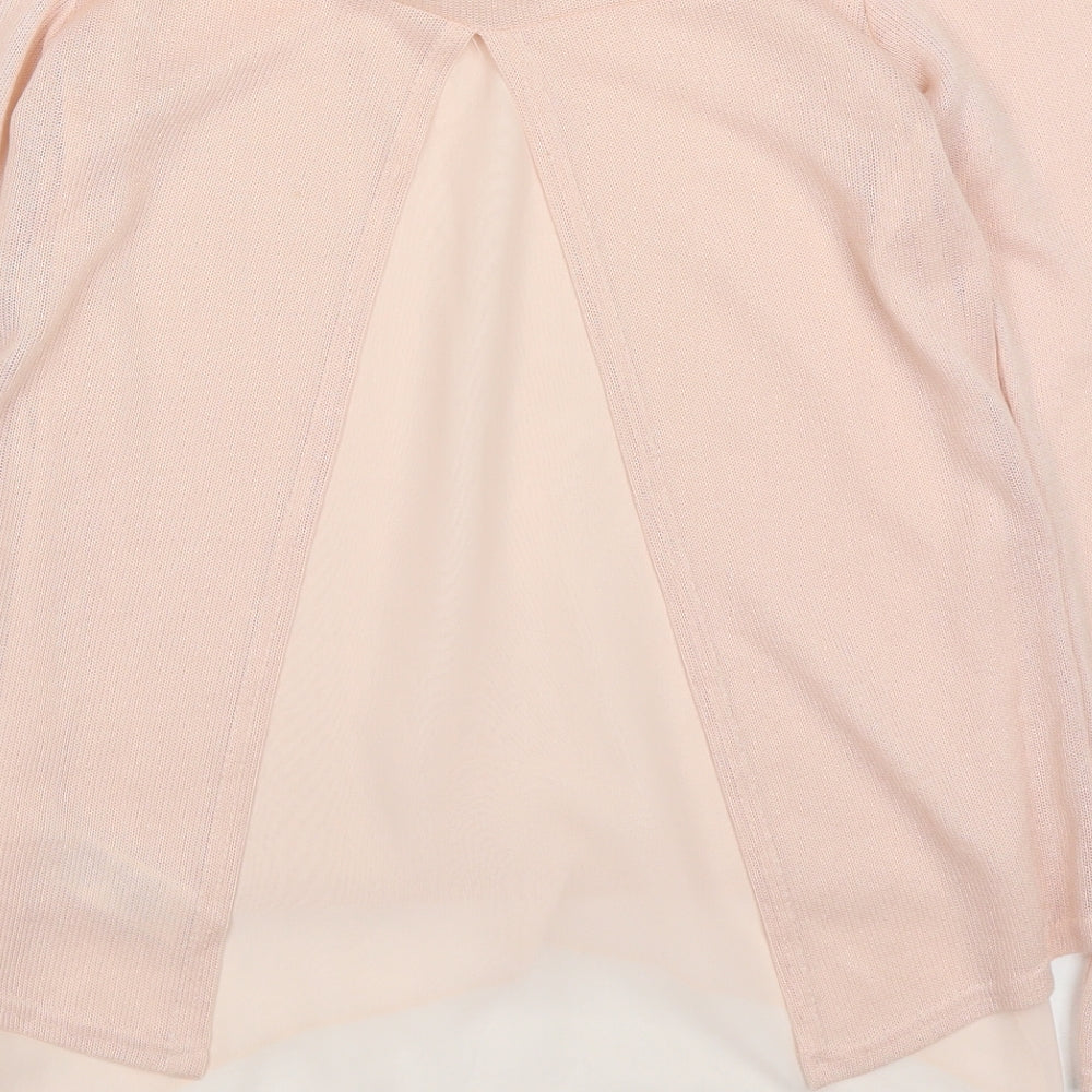 New Look Womens Pink Round Neck Viscose Pullover Jumper Size S