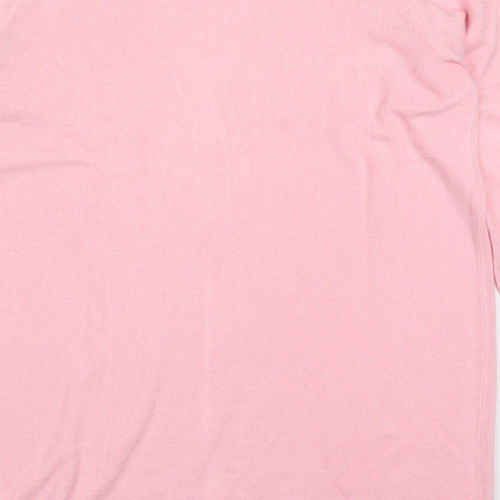 Studio Womens Pink V-Neck Acrylic Cardigan Jumper Size 12