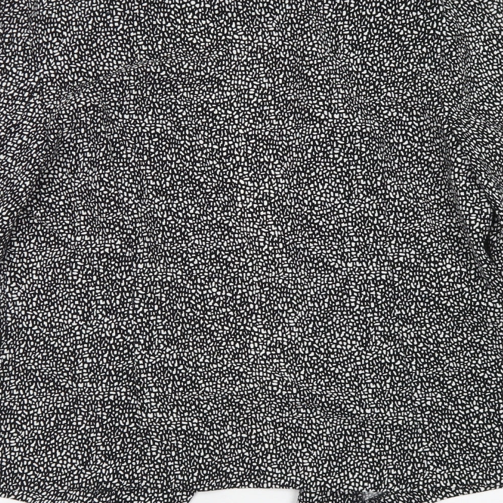 BHS Womens Black Animal Print Jacket Blazer Size 10