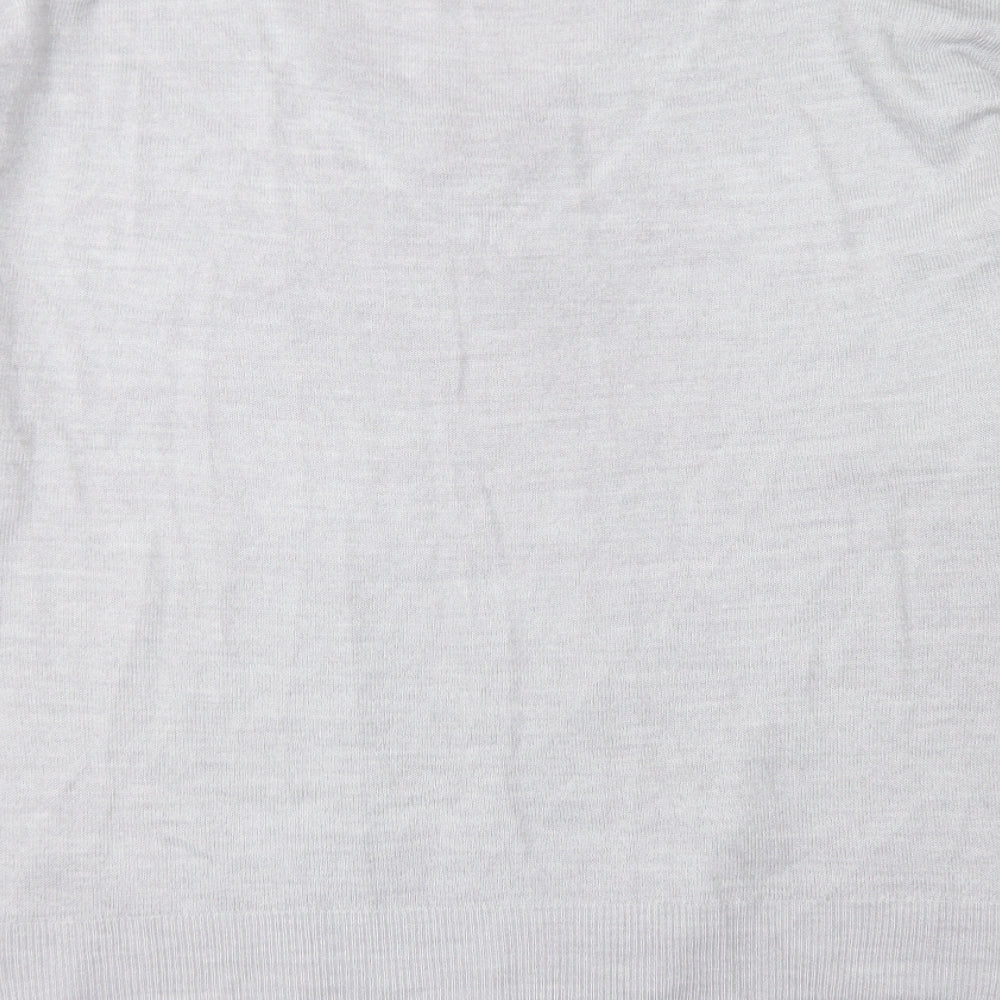 Dorothy Perkins Womens Grey V-Neck Acrylic Pullover Jumper Size 14