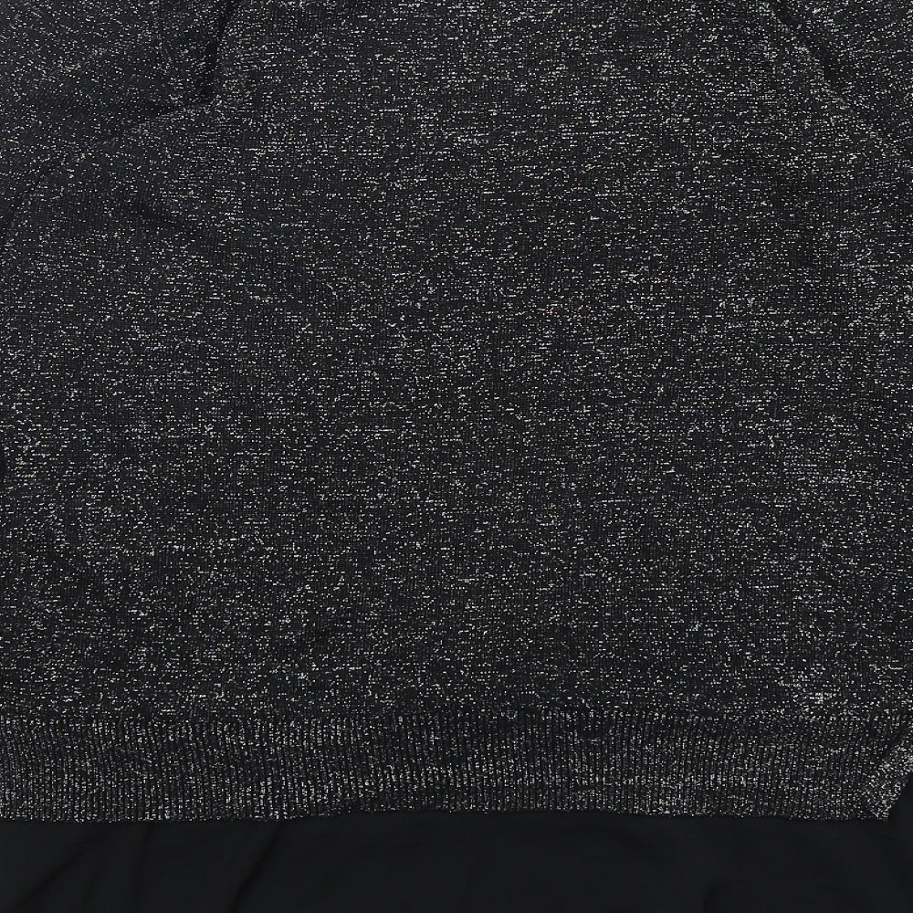 NEXT Womens Black Round Neck Viscose Pullover Jumper Size 6