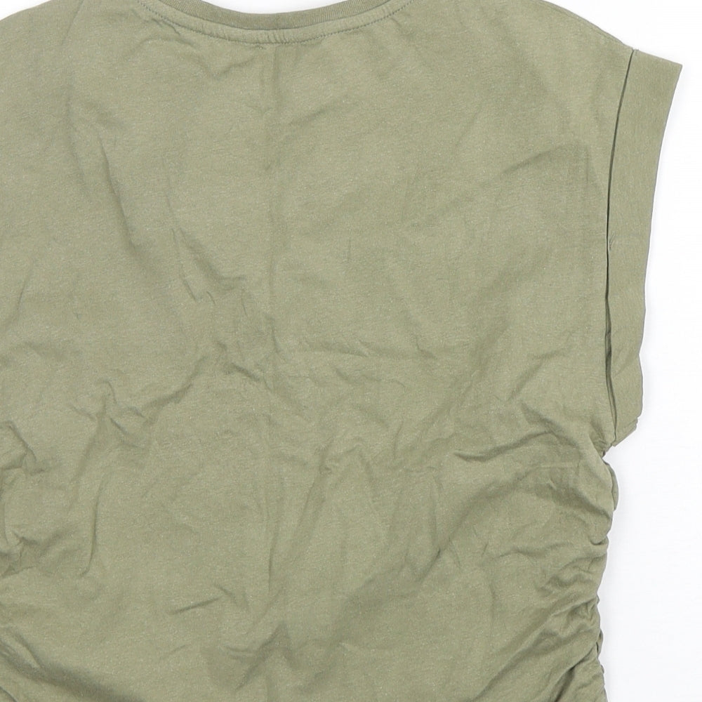 Matalan Boys Green Cotton Basic T-Shirt Size 12 Years Round Neck