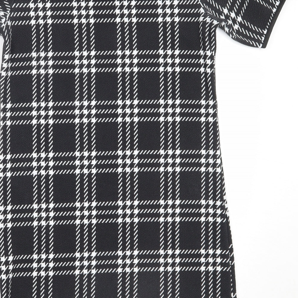 Cameo Rose Womens Black Polyester Shift Size 8 Round Neck