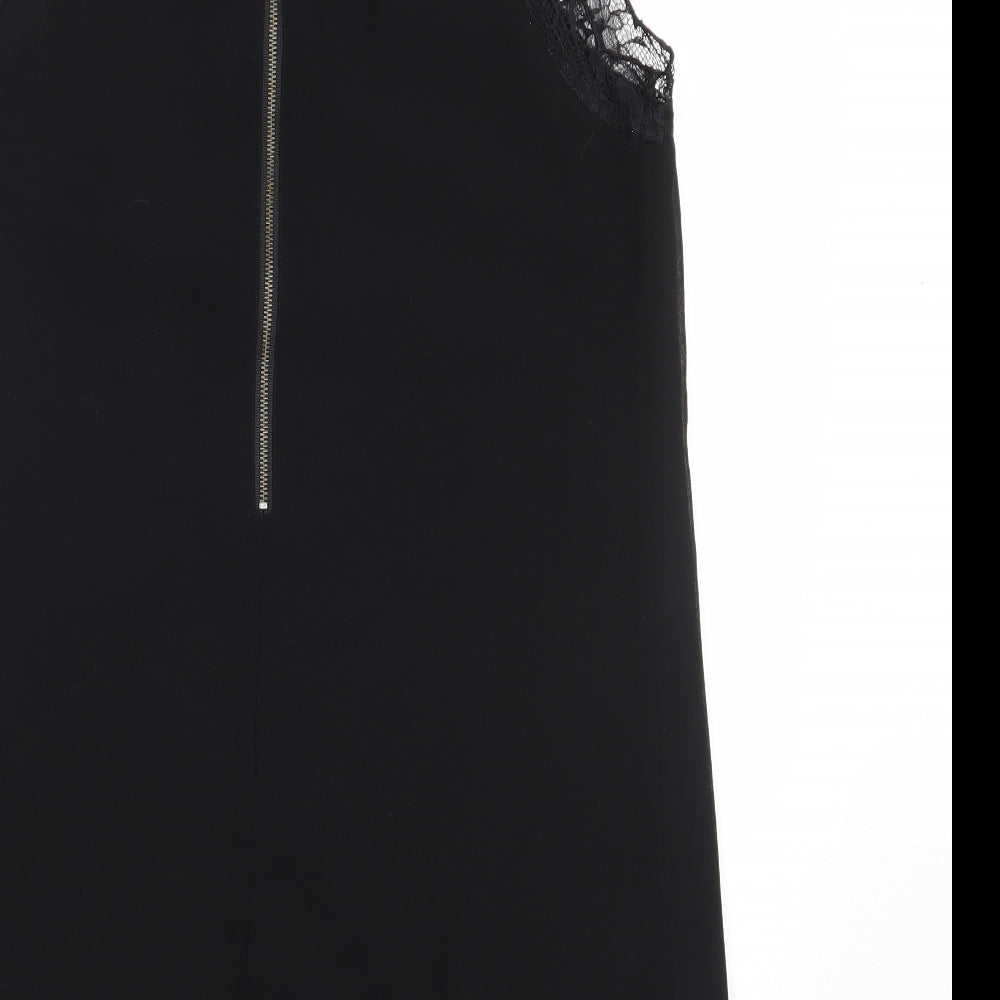 Pins and Needles Womens Black Polyester Shift Size S Round Neck