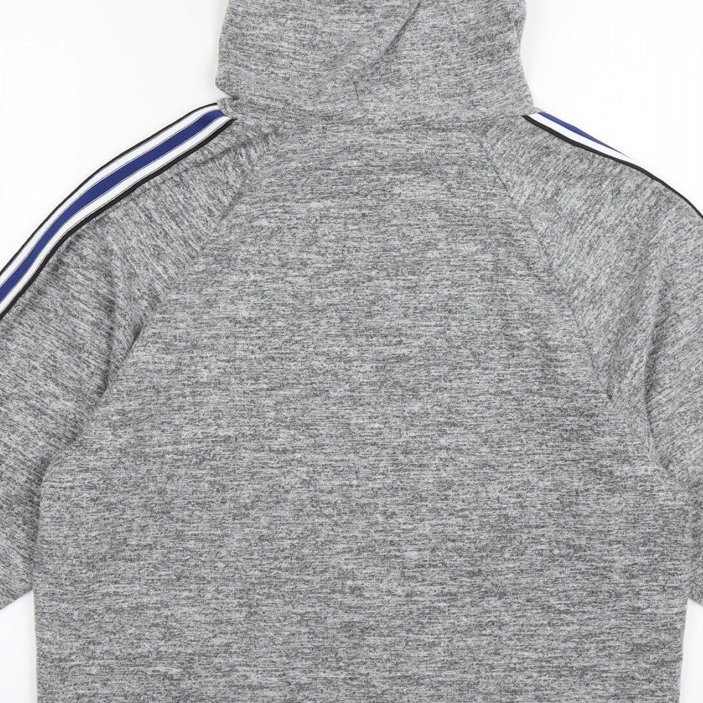F&F Womens Grey Striped Polyester Pullover Hoodie Size 8 Pullover