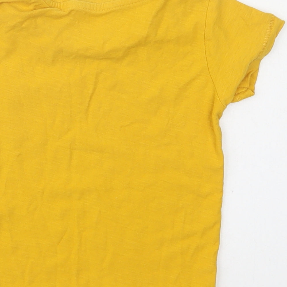 Matalan Baby Yellow Cotton Basic T-Shirt Size 12-18 Months Crew Neck
