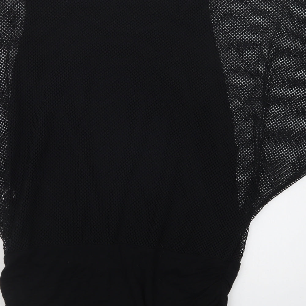 Oui Womens Black Viscose Basic Blouse Size S Crew Neck