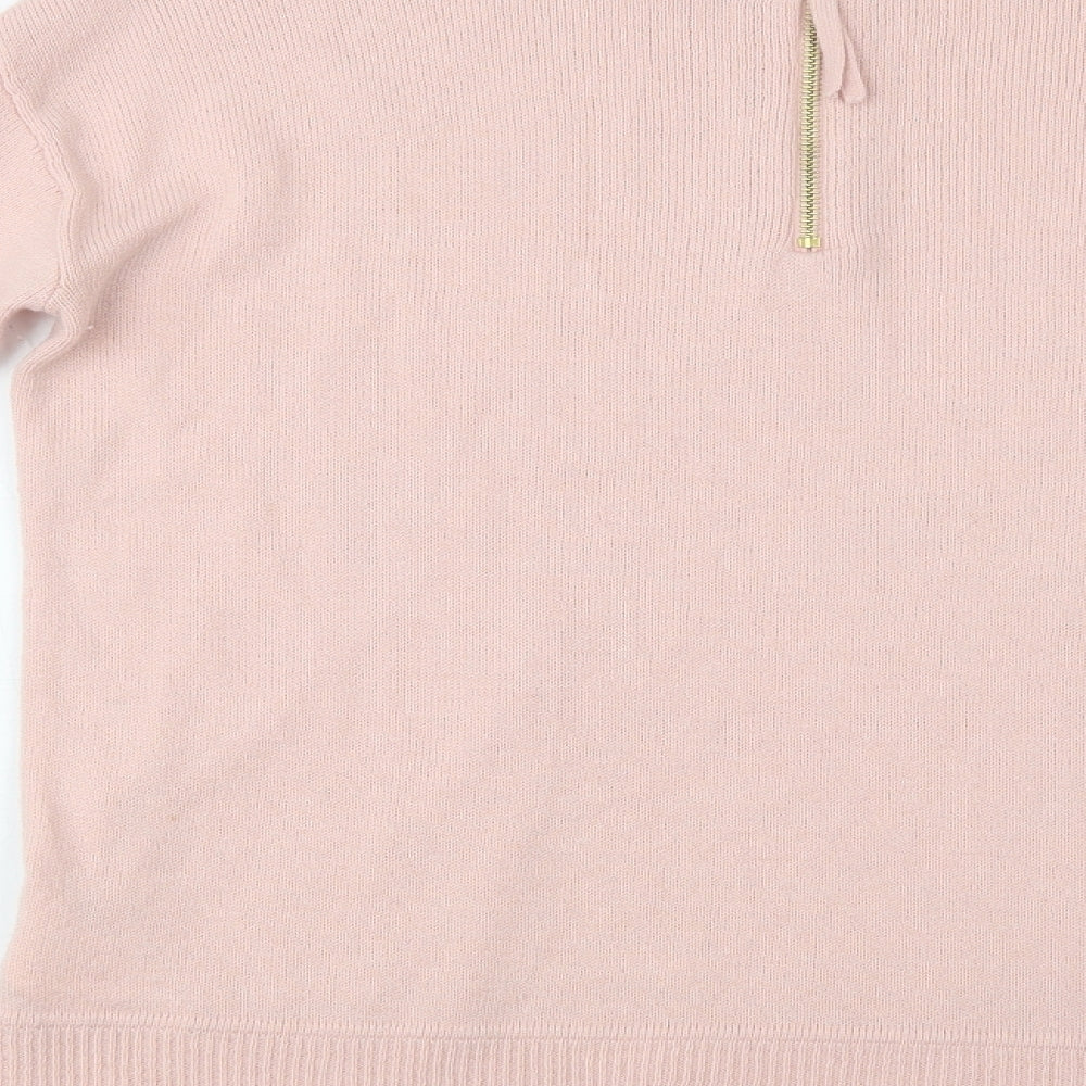 H&M Womens Pink Crew Neck Polyester Pullover Jumper Size S