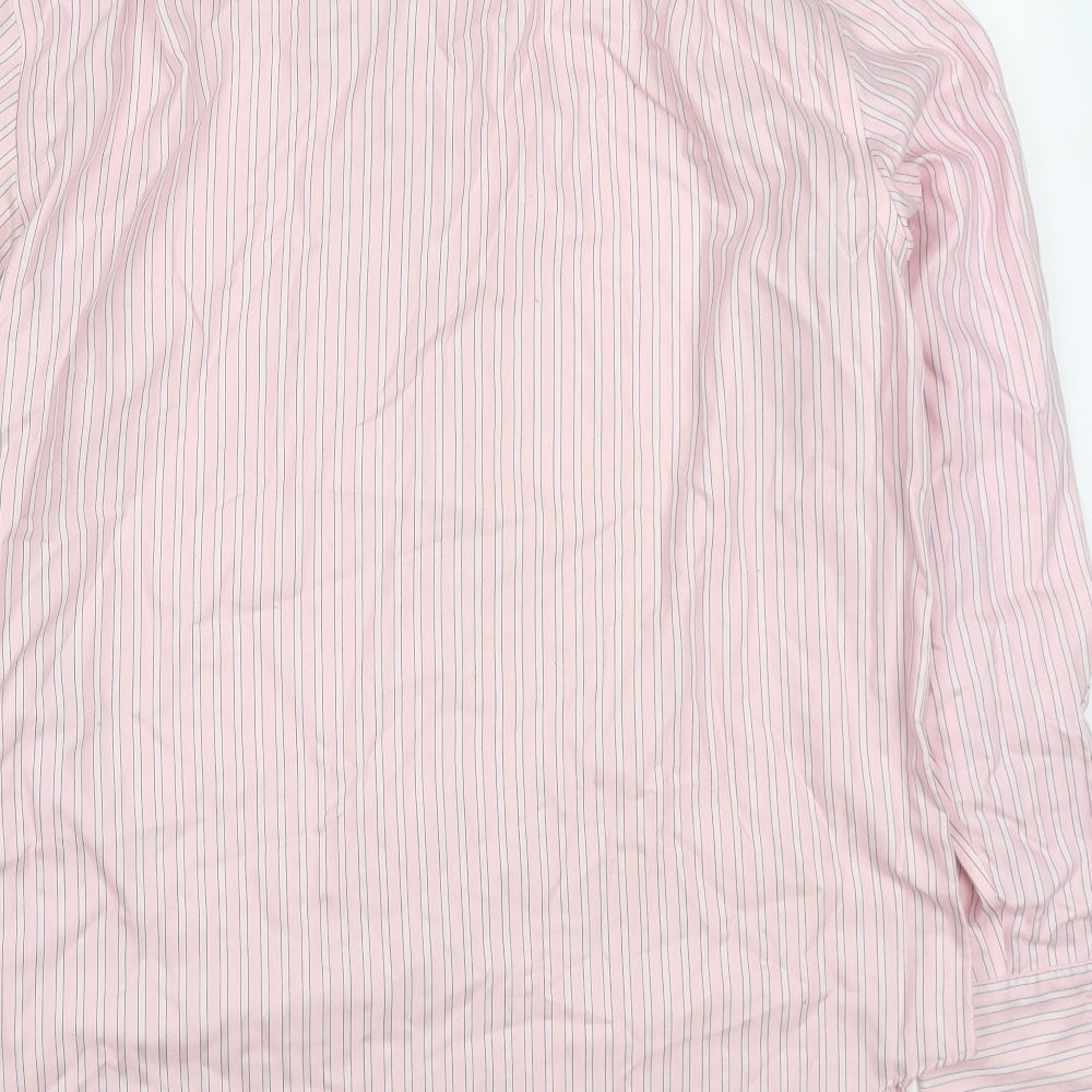 NEXT Mens Pink Striped Cotton Dress Shirt Size 16.5 Collared Button