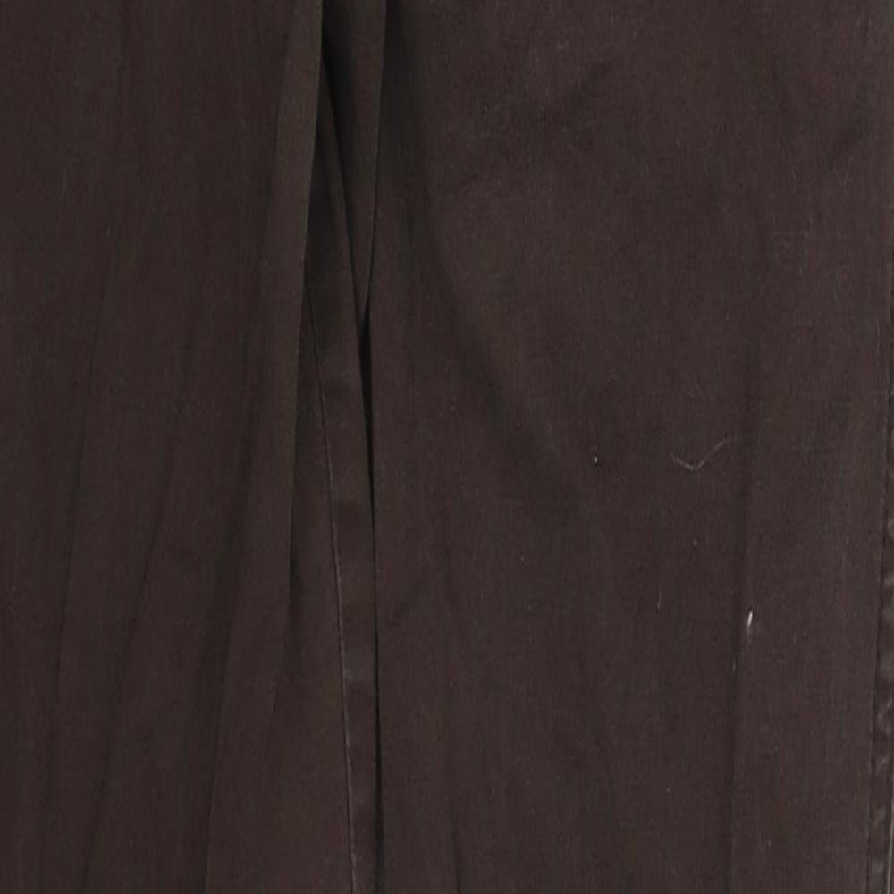 Debenhams Womens Brown Cotton Trousers Size 10 L29 in Regular Hook & Eye