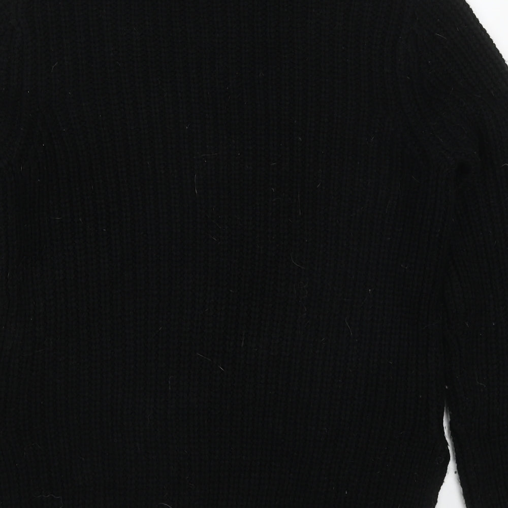 Red Herring Womens Black Round Neck Acrylic Pullover Jumper Size 8