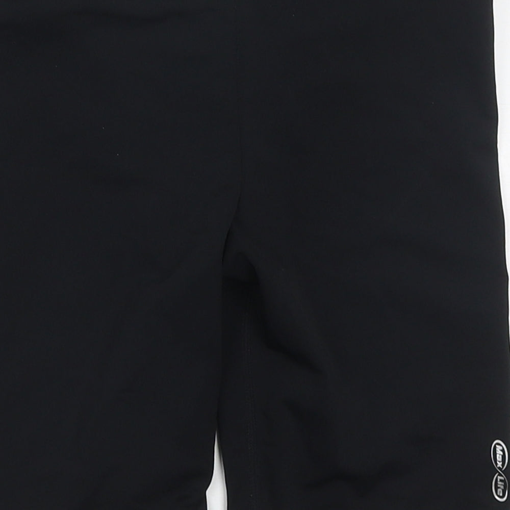 Arena Boys Black Polyester Biker Shorts Size 12-13 Years Regular Drawstring