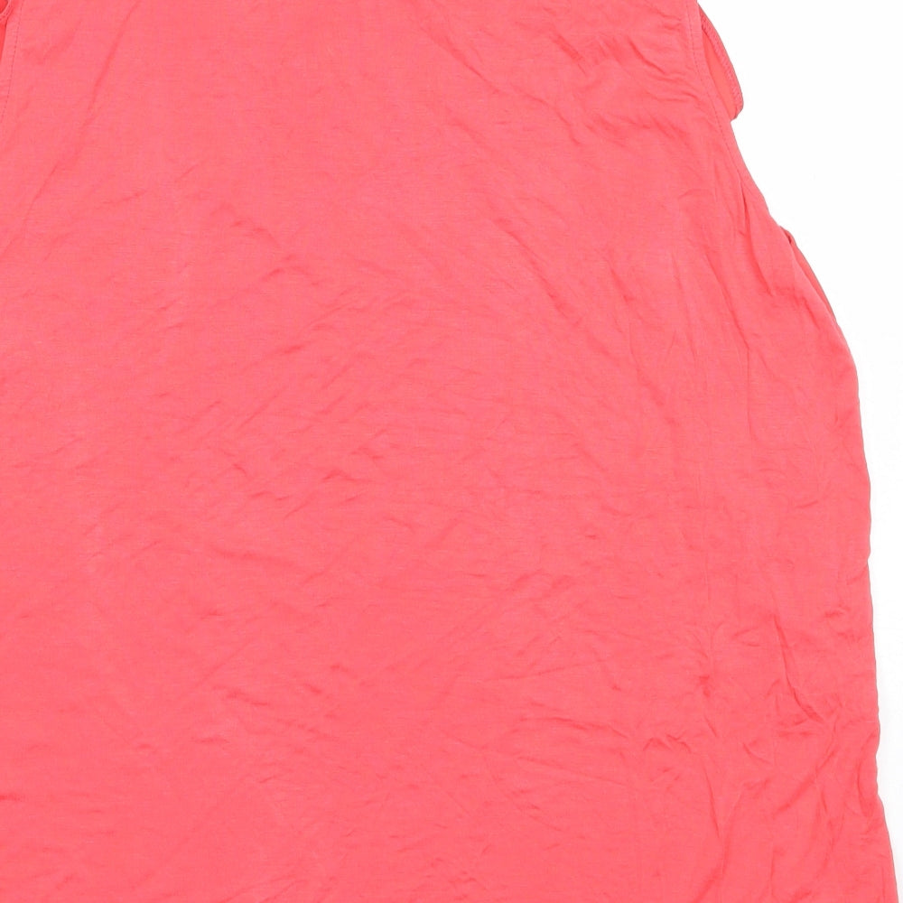 Wallis Womens Pink Viscose Basic Tank Size 16 Round Neck