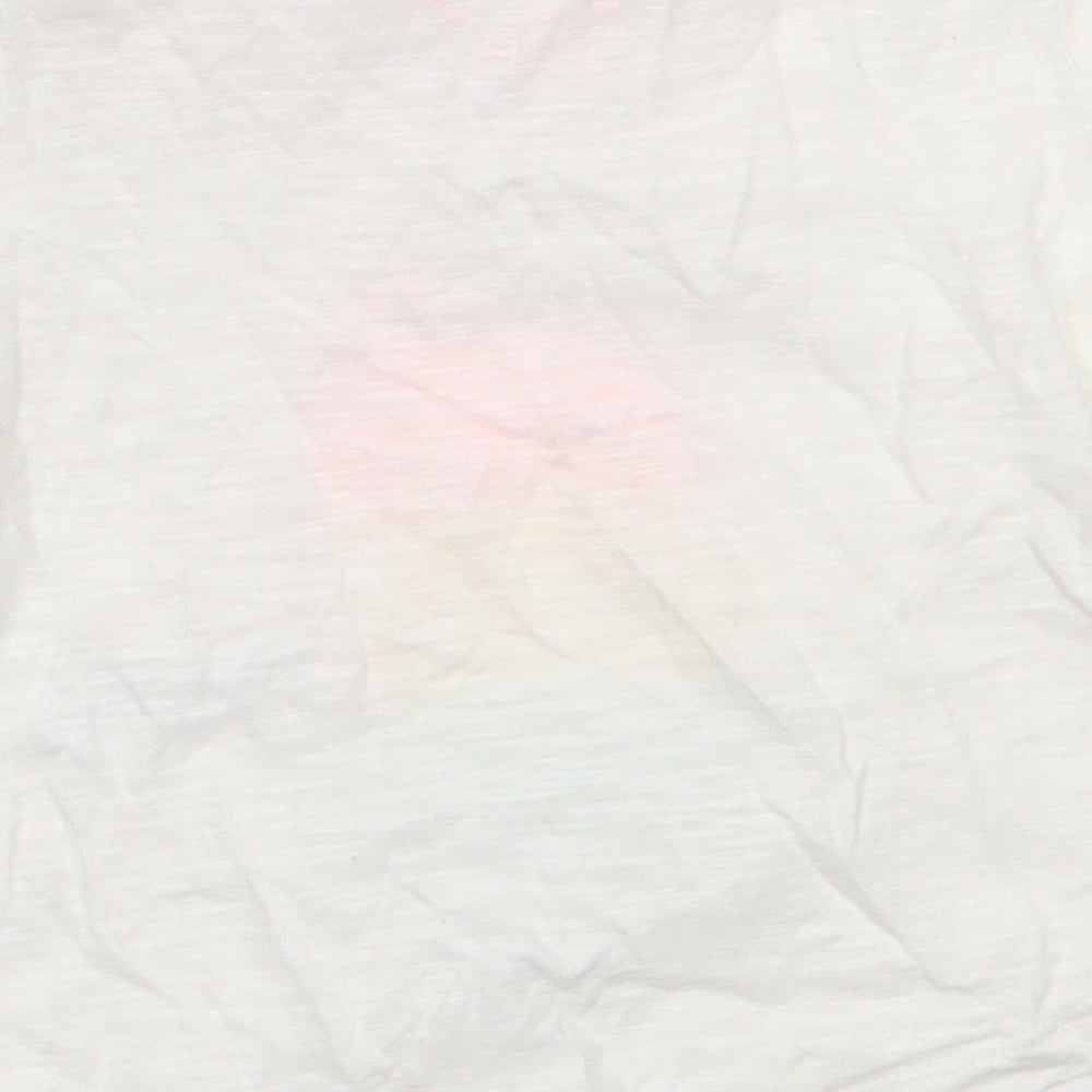 F&F Girls White Cotton Basic T-Shirt Size 3-6 Months Round Neck