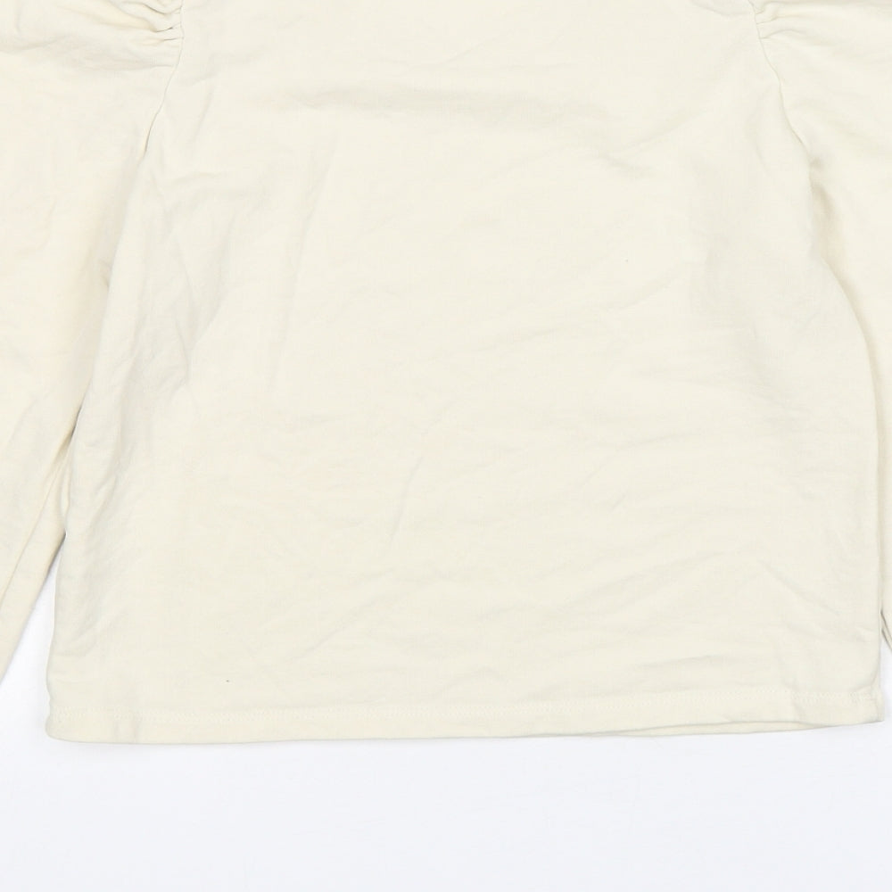 Monkl Womens Beige Cotton Pullover Sweatshirt Size 2XS