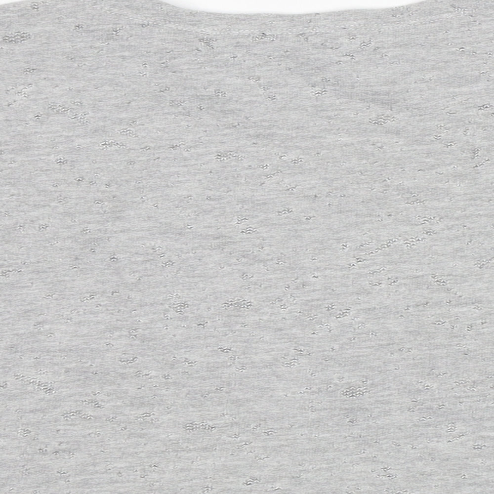 Sisley Girls Grey Round Neck Cotton Pullover Jumper Size 6-7 Years