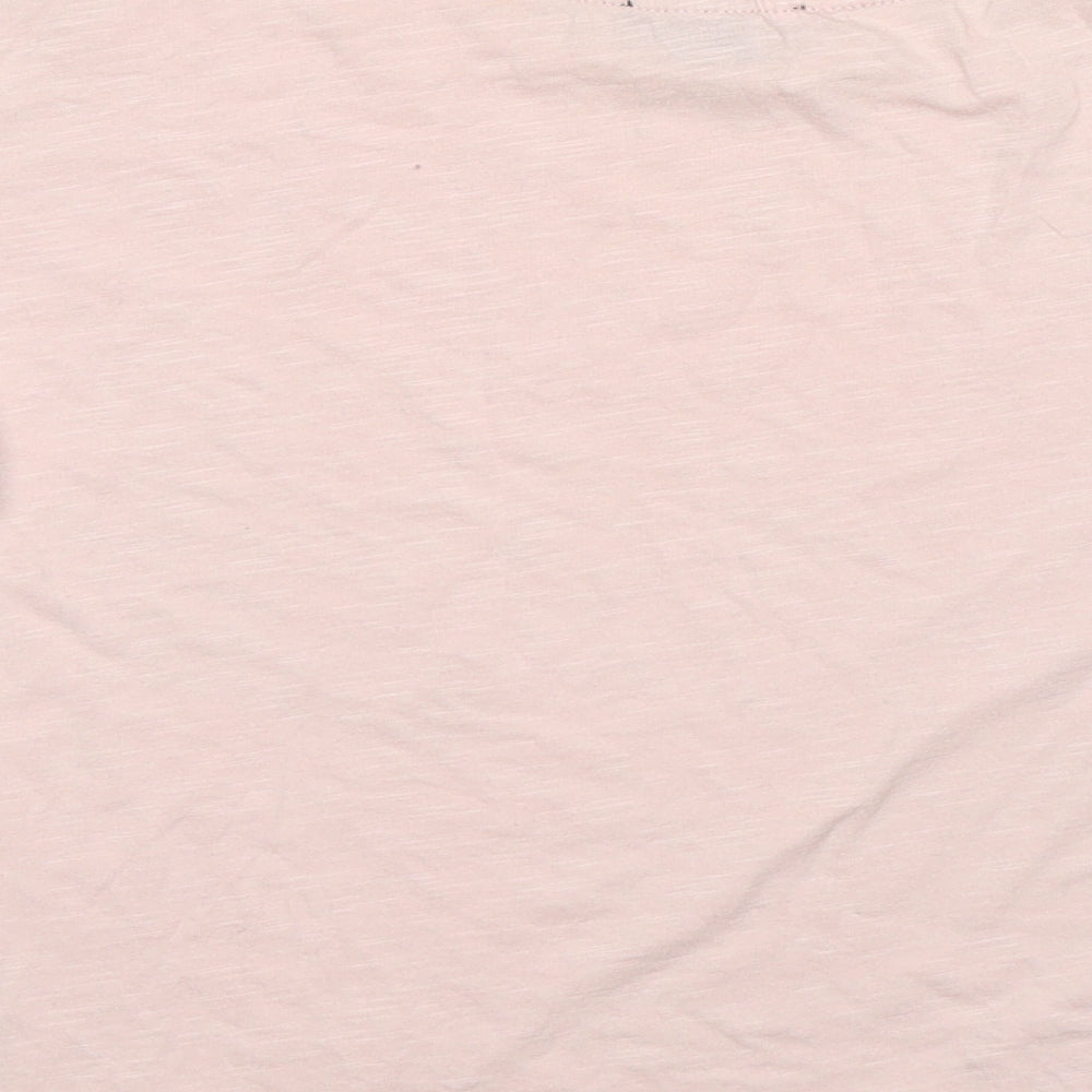 New Look Womens Pink Modal Basic T-Shirt Size 8 Round Neck