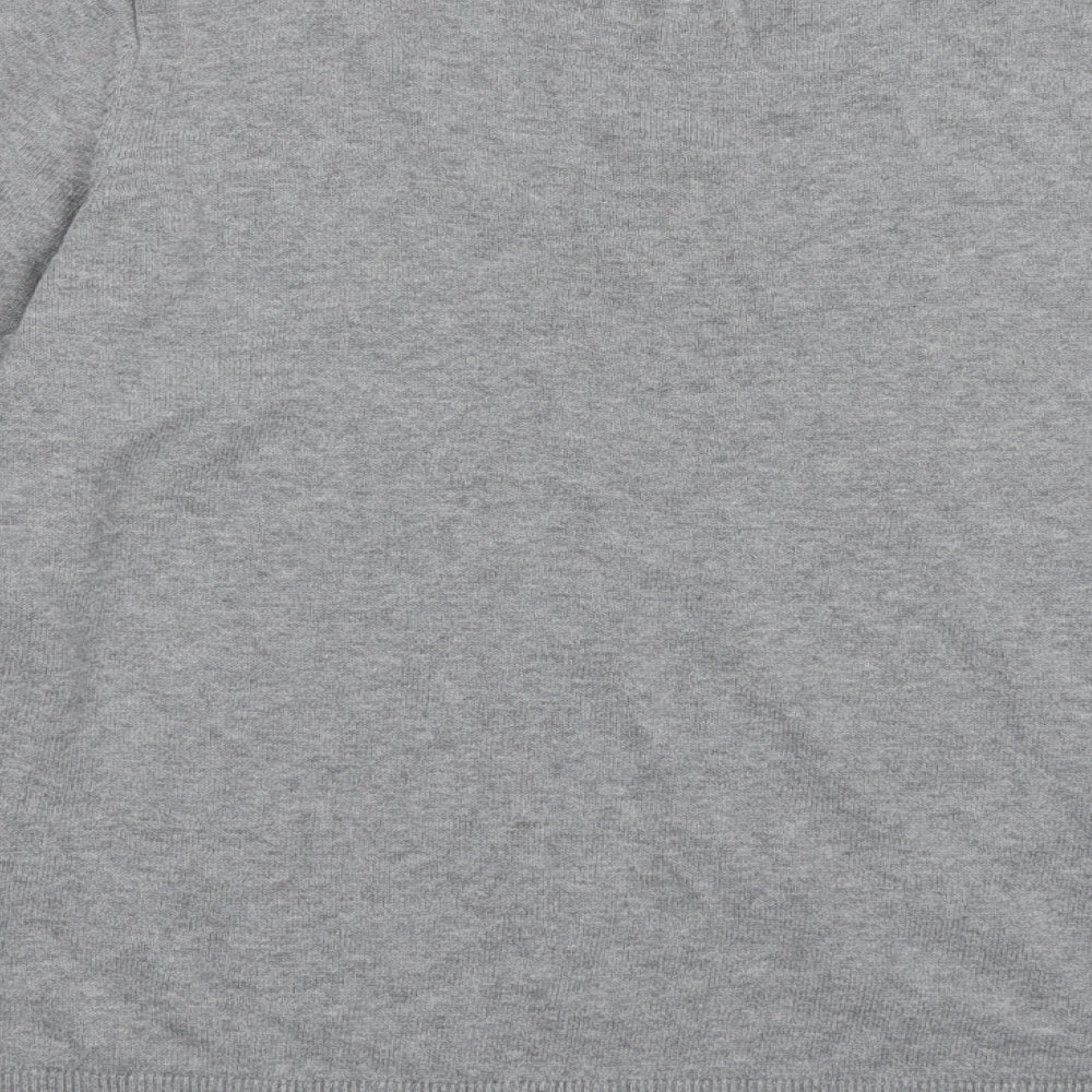 Avenue Womens Grey Crew Neck Cotton Pullover Jumper Size 16