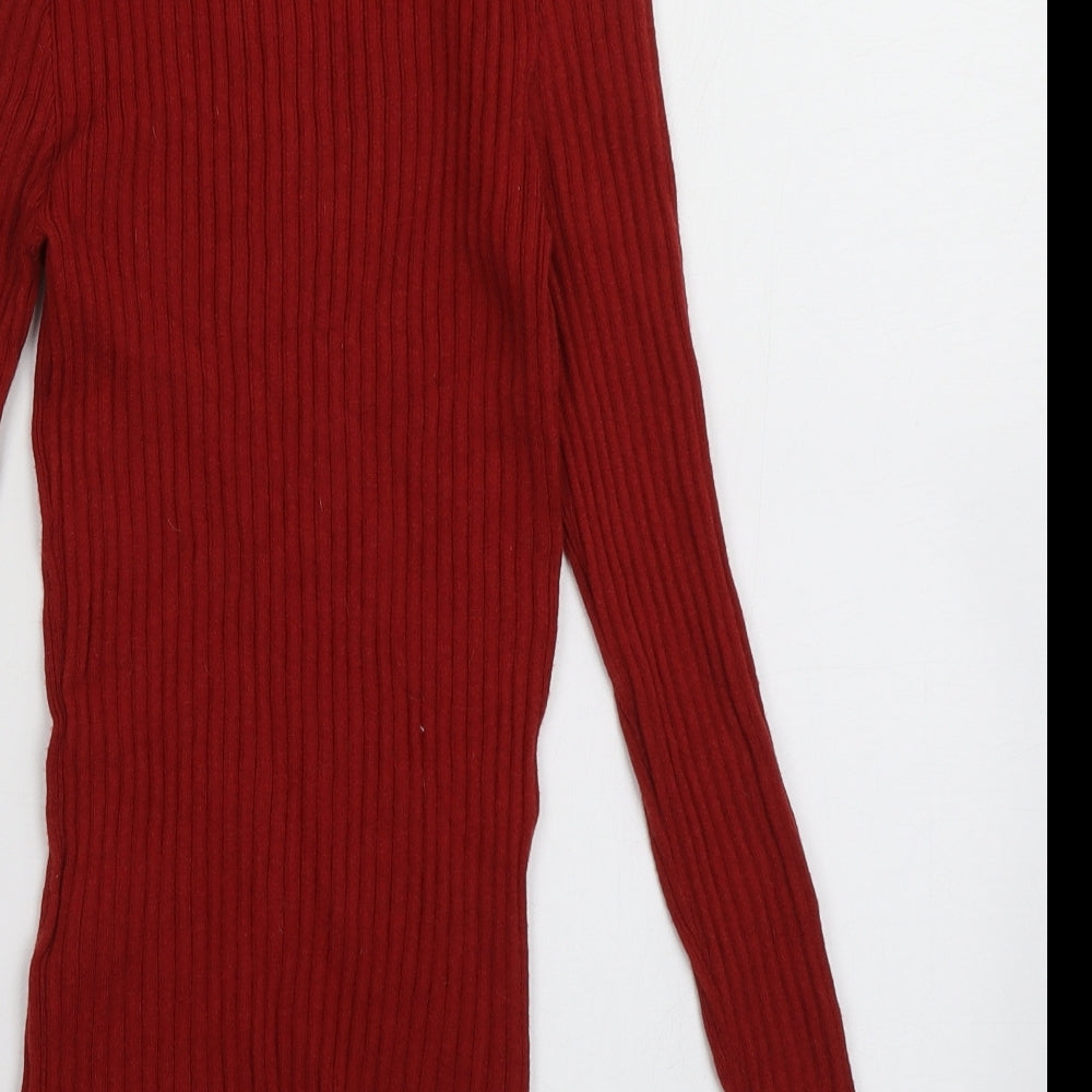 Primark Womens Red Viscose Pullover Sweatshirt Size 8 Pullover