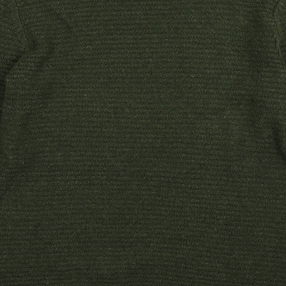 Cedarwood State Mens Green Crew Neck Acrylic Pullover Jumper Size M