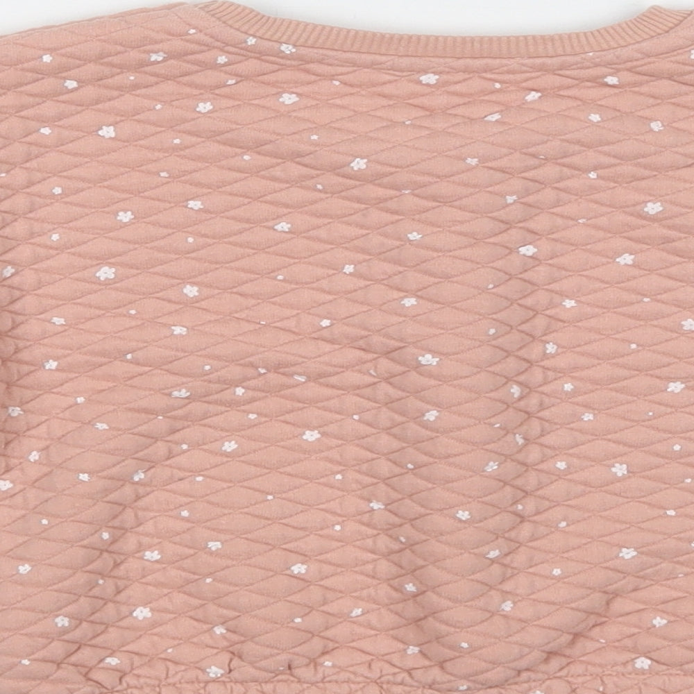 Matalan Girls Pink Floral Polyester Pullover Sweatshirt Size 2-3 Years
