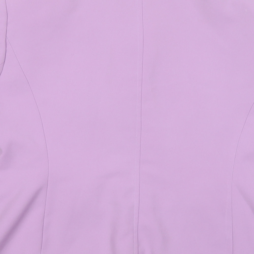 Warp + Weft Womens Purple Jacket Blazer Size 14 Button