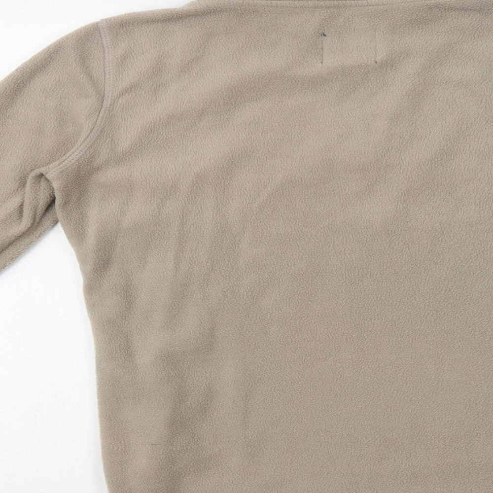 Real Clothing Womens Beige Polyester Henley Sweatshirt Size S Zip