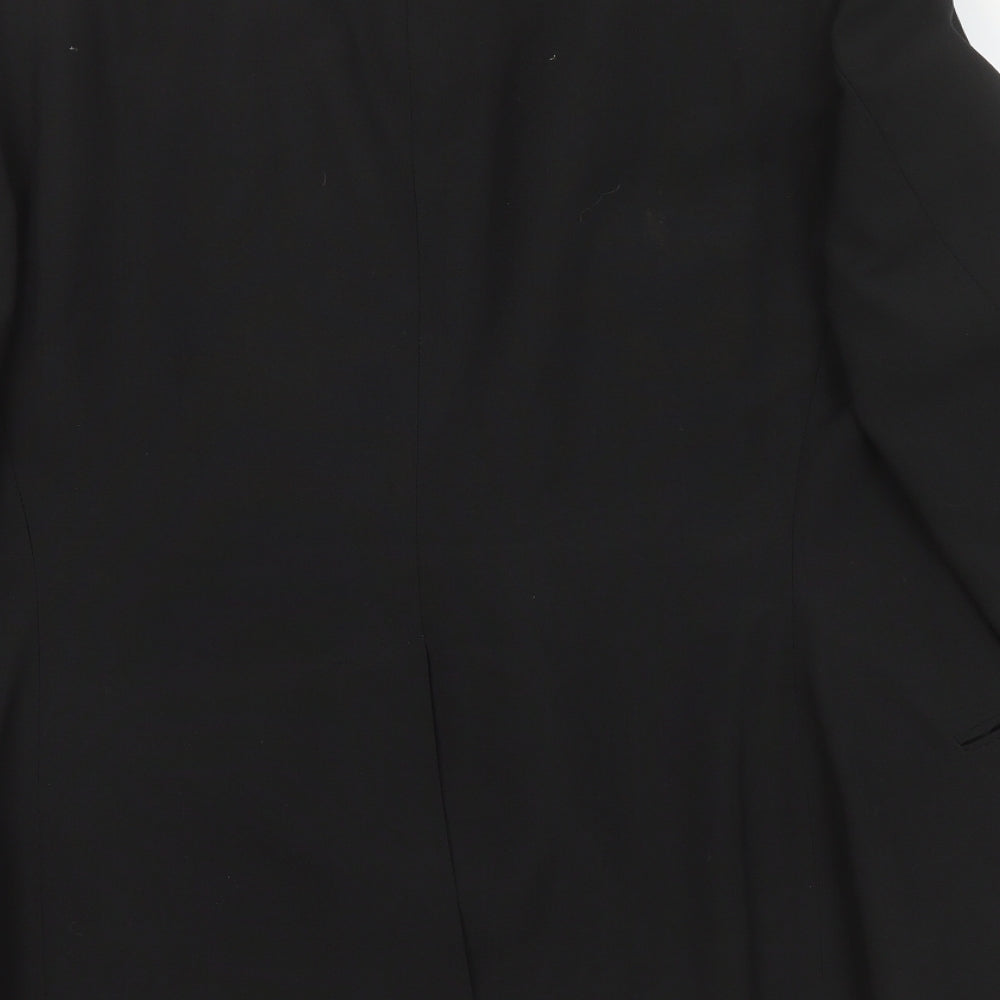 Blue Quill Mens Black Wool Jacket Suit Jacket Size L