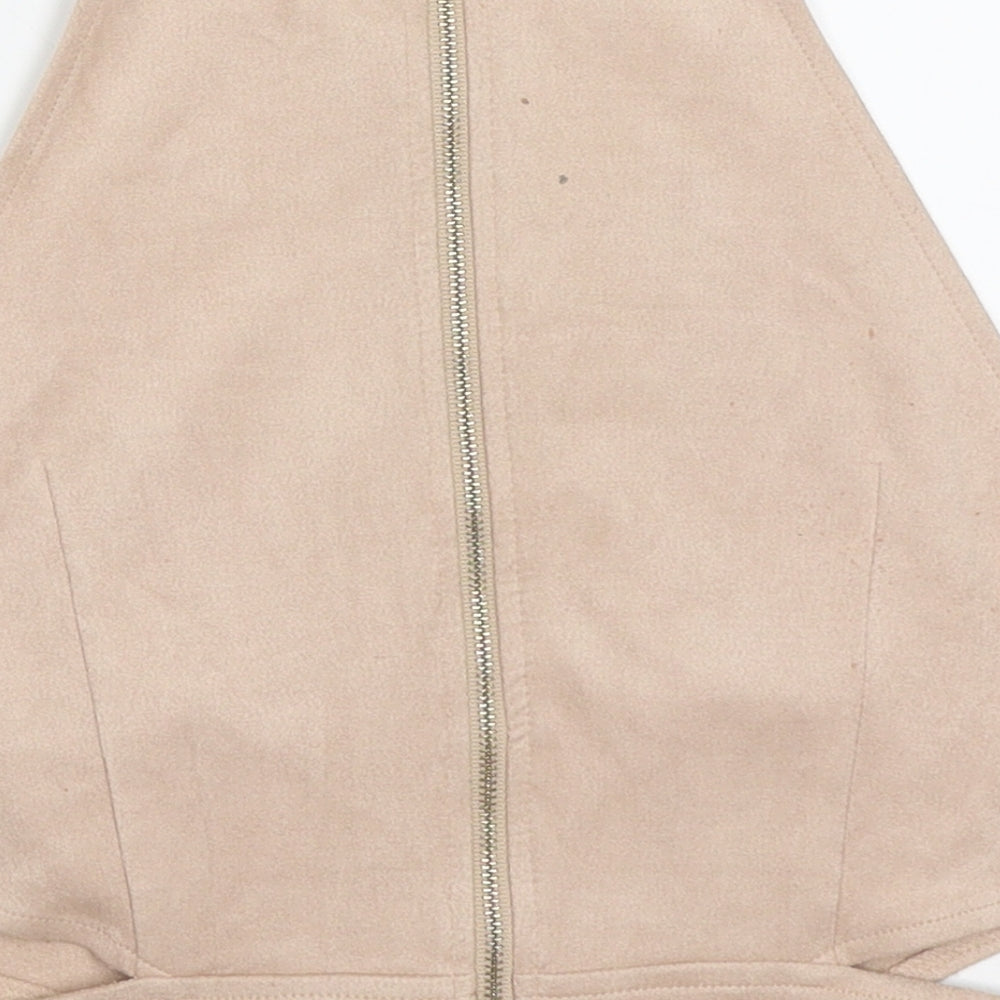 Missguided Womens Pink Polyester Basic Tank Size 12 Round Neck