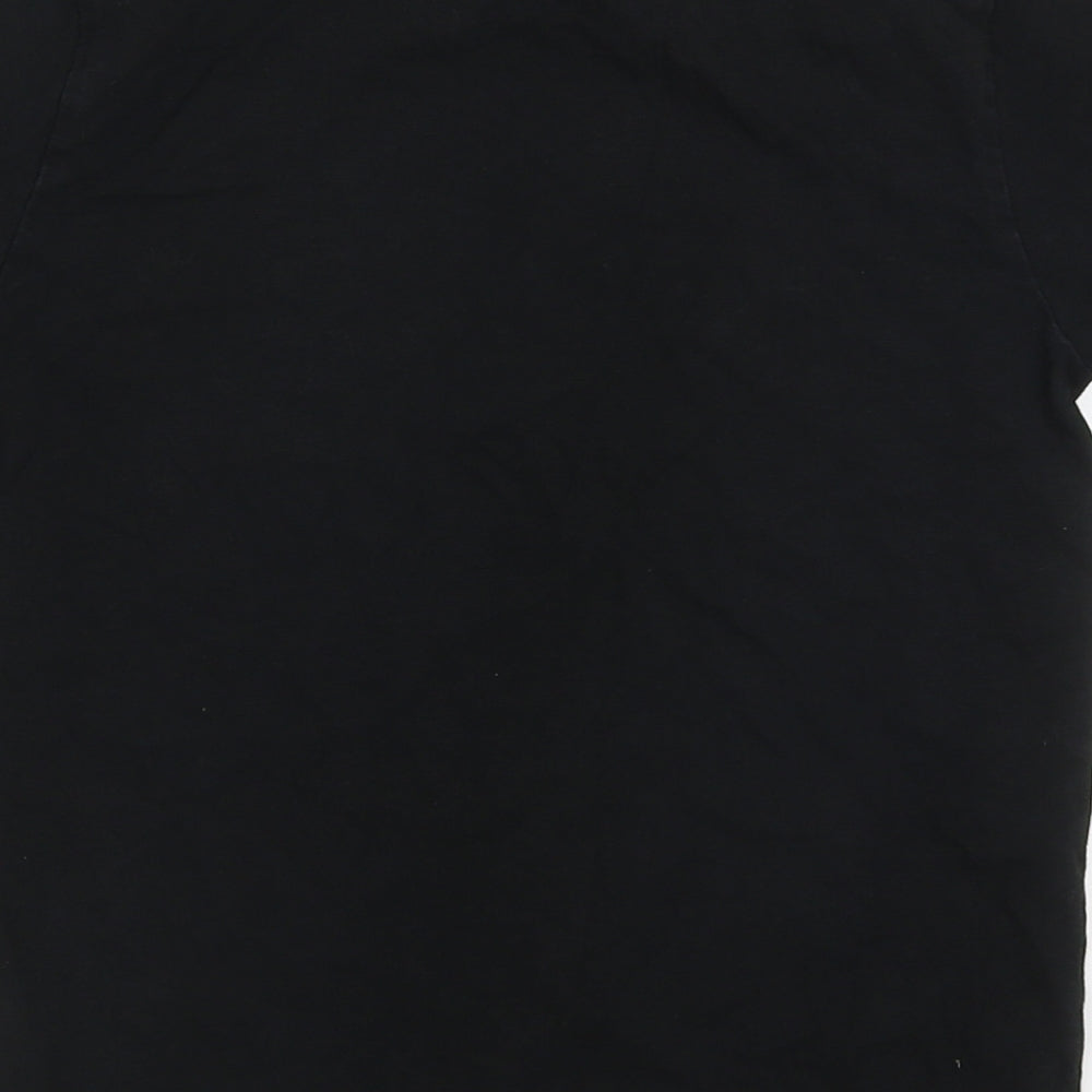 NEXT Boys Black Cotton Basic T-Shirt Size 8 Years Crew Neck Pullover - Plug In