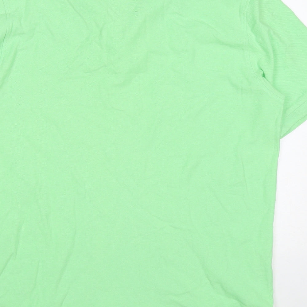 Dunnes Mens Green Cotton Polo Size L Collared Pullover