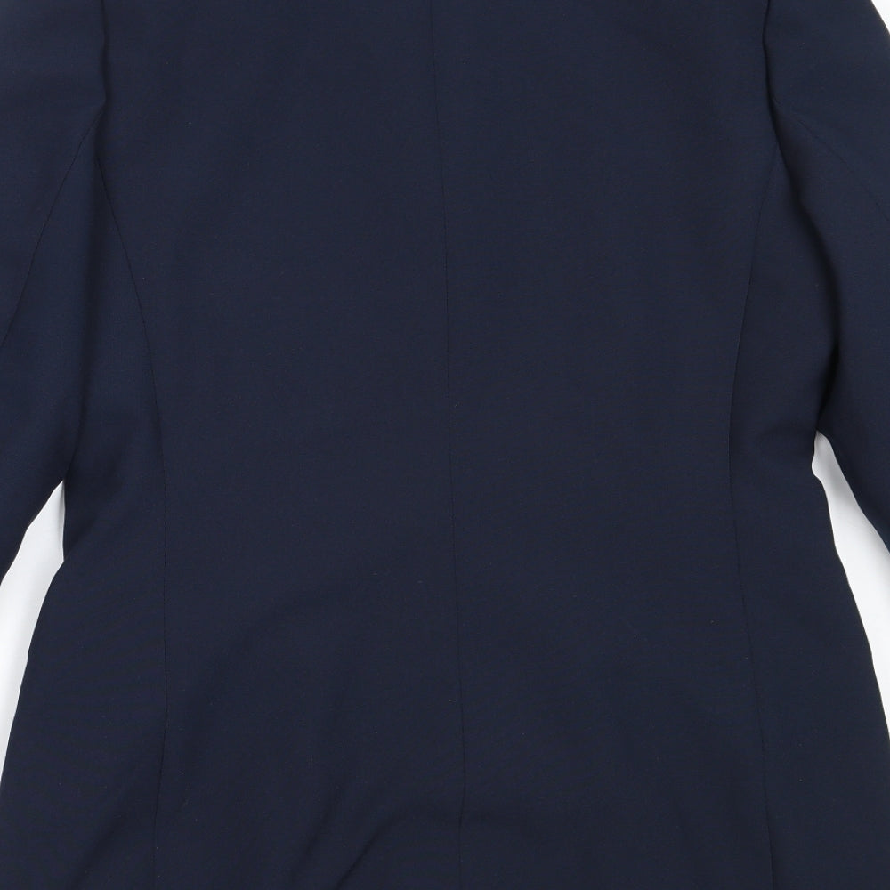 CONTEXT Womens Blue Polyester Jacket Blazer Size 12