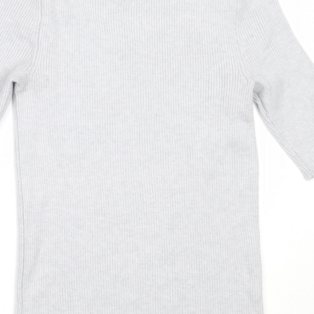 F&F Womens Grey Round Neck Viscose Pullover Jumper Size 6