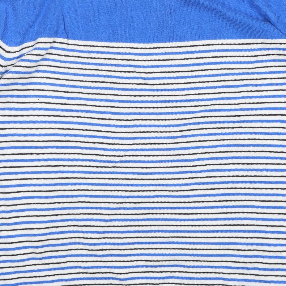 Ken Womens Multicoloured Round Neck Striped Cotton Pullover Jumper Size M